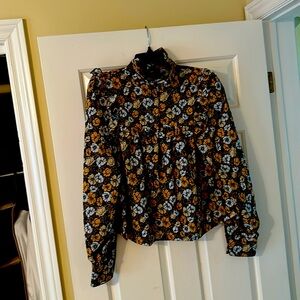 Smythe blouse with high ruffle neck